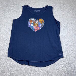 Life is Good Women's Sleeveless Crusher Tee Heart of Cats Tank Top Size XXL